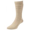 6 Pair Pack Of Hj Hall Hj90 Wool Rich Softop Wider Loose Top Non Elastic Socks 6-11 Oatmeal