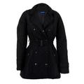 Ladies Diamond Quilted Double Breasted Padded Belted Jacket Women's Coat 8-14 [Black S 10]