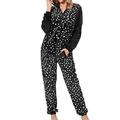 Orshoy Onesie for Womens Hooded Onesies All in One Pyjamas Jumpsuit Playsuit Nightwear with Hood and Zip Stars Black XL