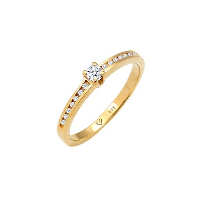 Elli DIAMONDS - Verlobungsring Diamant (0.18 ct.) 585 Gelbgold Ringe 1 ct Damen