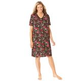 Plus Size Women's Print Sleepshirt by Dreams & Co. in Black Multi Hearts (Size 7X/8X) Nightgown