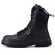 Safeyear S3 Military Mens Work Boots,Black Heavy Duty Combat Army Safety Boots, 4E Wide Fit Steel Toe Cap, Waterproof Genuine Leather, Lace Up Site Tactical Police Security, Ankle Zip Side Size UK 9