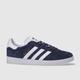 adidas gazelle trainers in navy & white