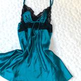 Victoria's Secret Intimates & Sleepwear | New Very Sexy Lace Trim Satin Slip Babydoll Aqua | Color: Blue/Green | Size: S