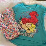 Disney Matching Sets | Disney Princess (Ariel) Top & Shorts Set! | Color: Blue/Red | Size: 4tg