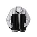 Men's Big & Tall Coaches Collection Baseball-Inspired Jacket by KingSize in Black (Size 4XL)