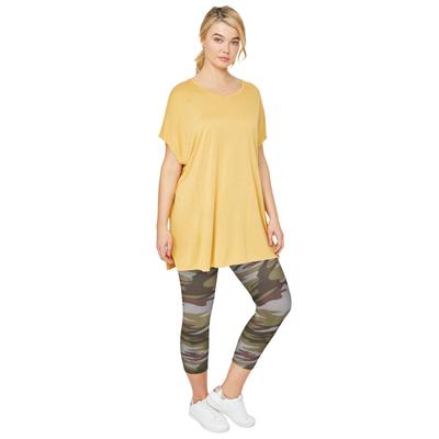 Plus Size Women's Knit Capri Leggings by ellos in Camouflage (Size 10/12)