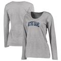 Women's Fanatics Branded Heathered Gray Notre Dame Fighting Irish Arch Long Sleeve T-Shirt