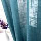 AmHoo 2 Panels Linen Sheer Curtains Premium Heavy Semi Draperies with Grommet Top Drapes Voile Panels Window Treatment for Living Bedroom Room Teal Blue 52 x 84 Inch