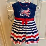 Disney Dresses | Little Girls’ Walt Disney World Dress | Color: Blue/Red | Size: Xsg