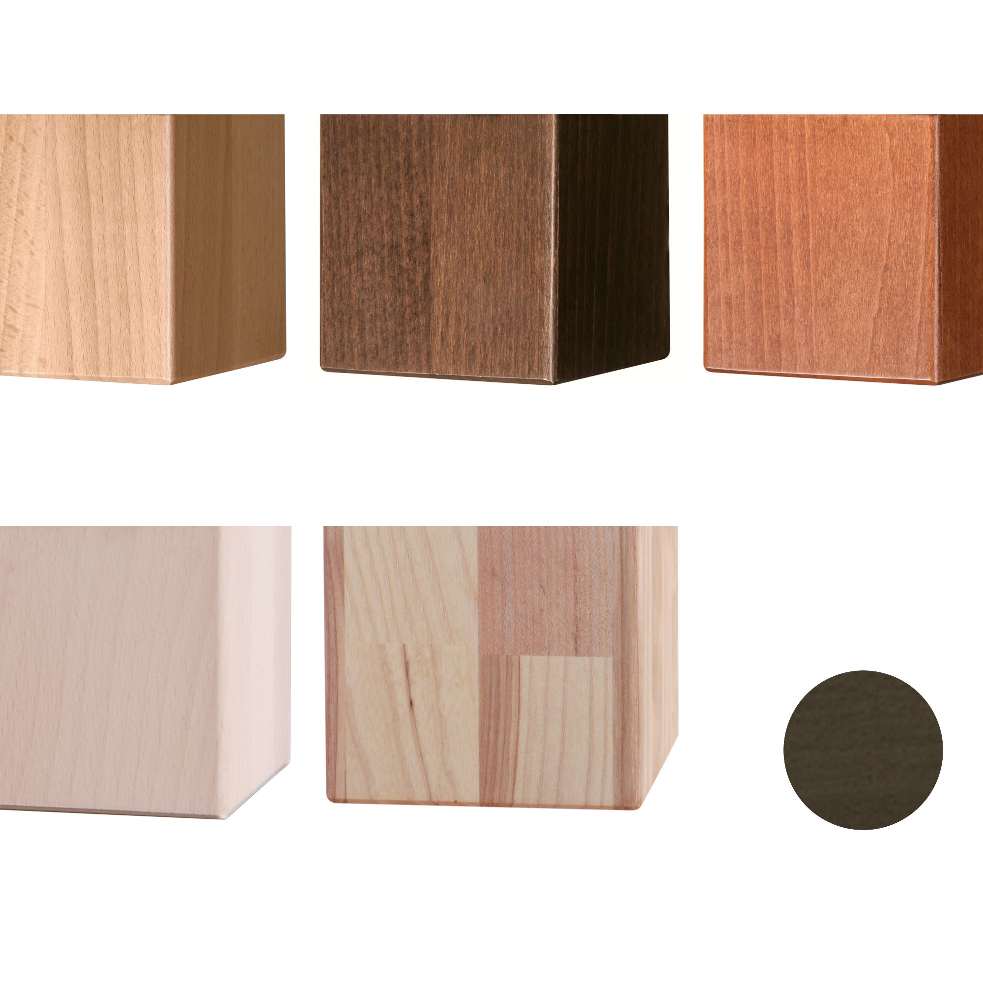 Hasena Movie-Line Füsse Ivio 4er-Set / 10 cm / Akazie Vintage braun, lackiert