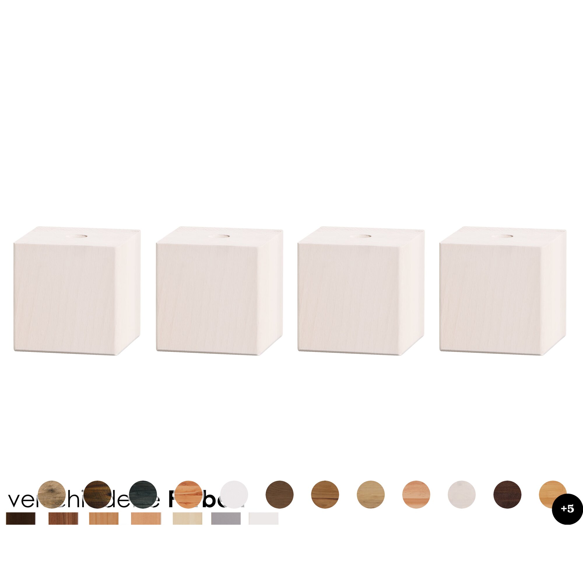 Hasena Boxspring Füsse Ivio 4er-Set / 25 cm / Akazie Vintage braun, lackiert