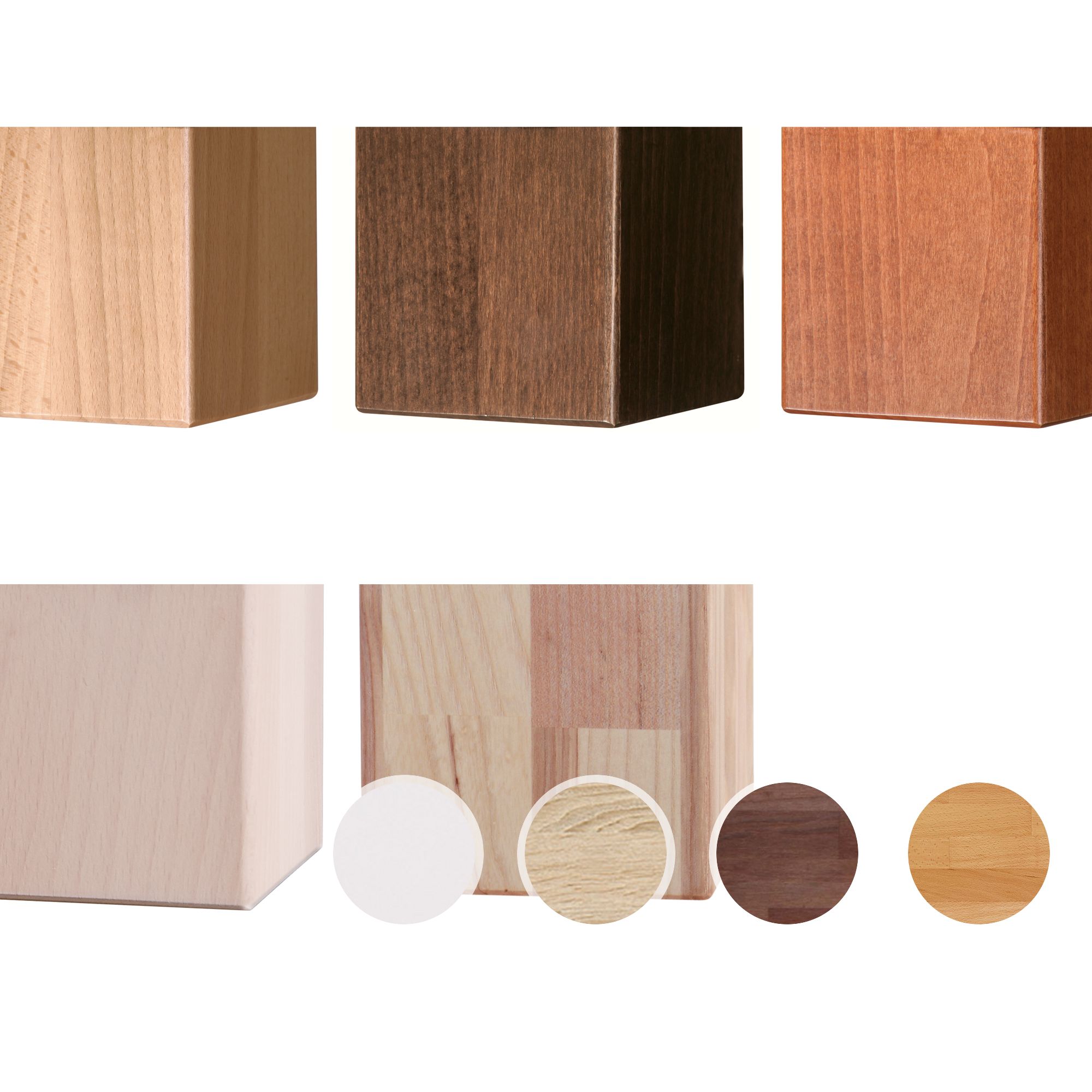 Hasena Top-Line Füsse Ivio 4er-Set / 20 cm / Wildbuche natur, geölt Image