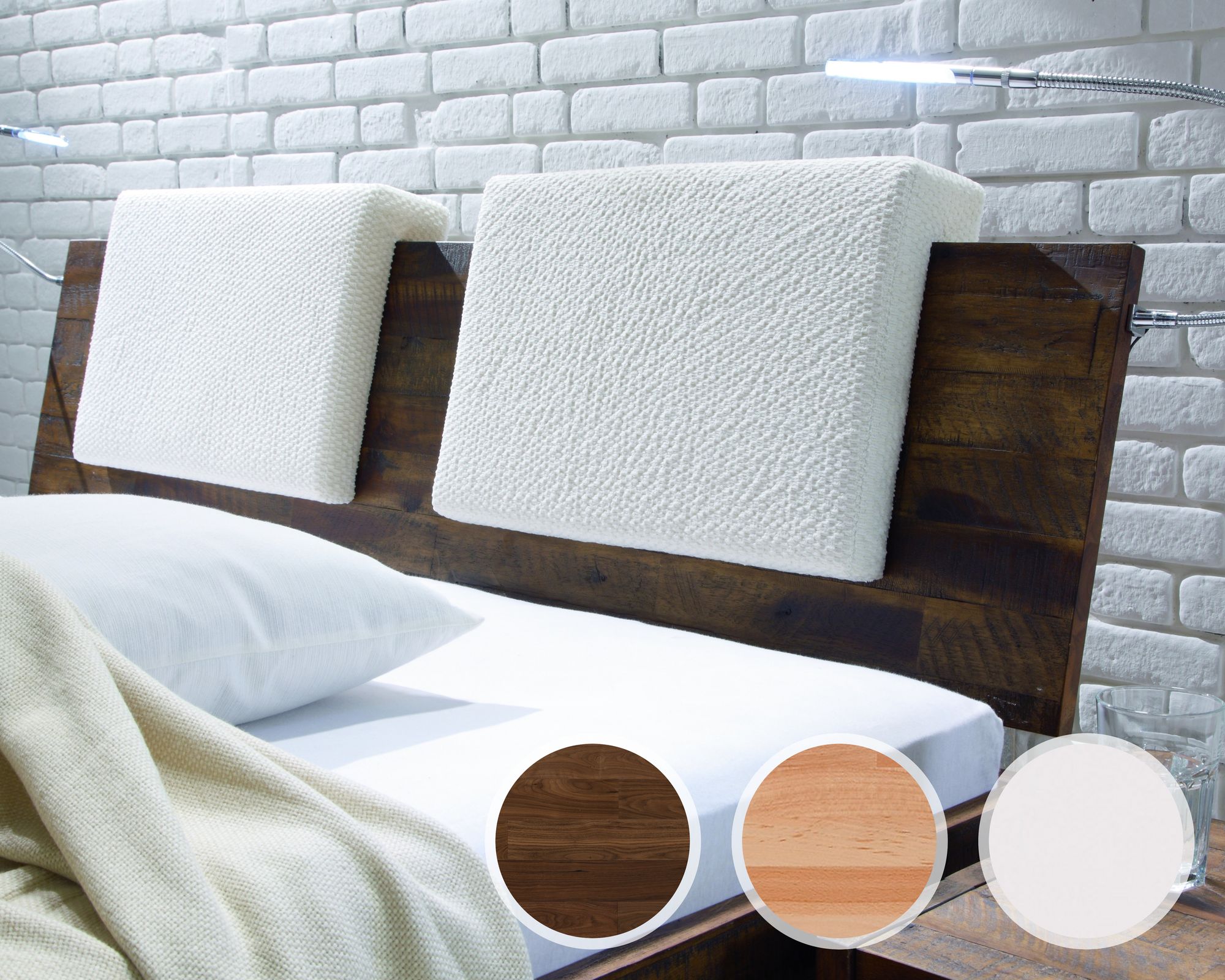 Hasena Fine-Line Kopfteil Varus 140 cm / Akazie Vintage braun, lackiert