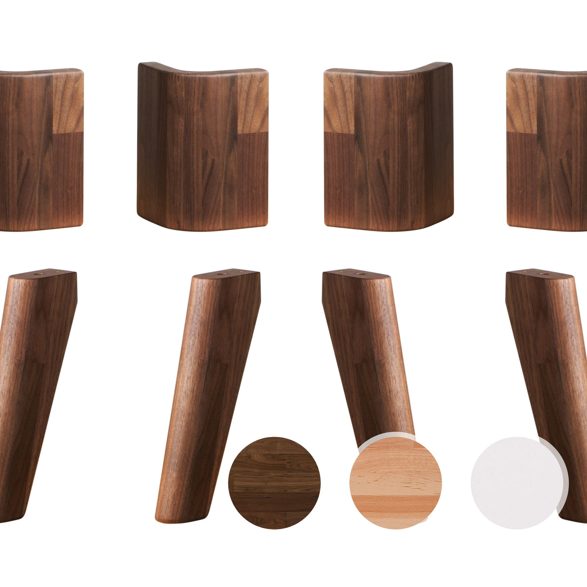 Hasena Fine-Line Füsse Masito 4er-Set / 20 cm / Eiche graphit, gebürstet, geölt