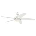 Westinghouse Lighting 72070 Bendan LED 132 cm Five-Blade Indoor Ceiling Fan, White Finish with Hammered Accents, Dimmable LED Light Kit with Opal Frosted Glass, Remote Control Included