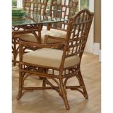 Braxton Culler Chippendale Arm Chair Upholstered/Wicker/Rattan/Fabric in Brown | 40 H x 23 W x 25 D in | Wayfair 970-029/0863-93/HAVANA