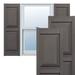 Ekena Millwork Builders Edge, Standard Two Equal Panels, Raised Panel Shutter Single Vinyl in Gray | 80 H x 14.75 W x 1 D in | Wayfair 030140080030