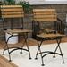 Charlton Home® Senner European Bistro Folding Patio Dining Chair Wood in Black/Brown | 34 H x 15.75 W x 19.75 D in | Wayfair