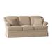 Lark Manor™ Amrin 73" Rolled Arm Sofa w/ Reversible Cushions, Solid Wood in Brown | 34 H x 73 W x 35 D in | Wayfair