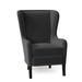 Wingback Chair - Bradington-Young Aurora 32" Wide Wingback Chair Genuine Leather/Fabric in Gray | 37 H x 32 W x 39 D in | Wayfair