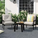 Sol 72 Outdoor™ Sol 72 3-Piece Traditional Deep Seating Chair Set Plastic in Black | Wayfair F8AAEDD603074CDABF4249BD495D180D
