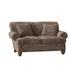 Canora Grey Ballester 65" Rolled Arm Loveseat w/ Reversible Cushions Wood/Velvet/Polyester/Other Performance Fabrics in Brown | Wayfair