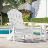Rosecliff Heights Hachirou Adirondack Chair Weather Resistant for Outdoors Lawn & Backyard in White | 36.6 H x 31.9 W x 21.5 D in | Wayfair