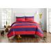 Longshore Tides Elzira Reversible Stripe Comforter Set Polyester/Polyfill/Microfiber in Red | Twin Comforter + 1 Sham | Wayfair