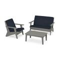 Sol 72 Outdoor™ Sol 72 3-Piece Modern Deep Seating Lounge Set Plastic in Gray | 32.75 H x 52 W x 32.25 D in | Wayfair
