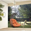 Whisk Steel & Polyethylene Rattan Outdoor Patio Swing Chair w/ Sun Shade by Modway in Gray | 125 H x 32.5 W x 40 D in | Wayfair EEI-2656-ORA-SET
