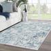 Blue/White 96 x 0.25 in Area Rug - Kelly Clarkson Home Maddison Abstract Blue/Beige Area Rug Polyester/Viscose | 96 W x 0.25 D in | Wayfair