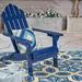 Highland Dunes Mobley Solid Wood Folding Adirondack Chair Wood in Blue | 37 H x 29 W x 47 D in | Wayfair 8C5ABCD3172F4D62A0244602F63DD8D9