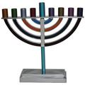 The Holiday Aisle® Menorah Stainless Steel in Orange/Green | 8 H x 8 W x 3.5 D in | Wayfair 3CDA7D5683434B7198A2419F9A498D3B