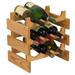 Symple Stuff Geis 9 Bottle Solid Wood Tabletop Wine Bottle Rack Wood/Solid Wood in Brown | 14.5 H x 14 W x 10.75 D in | Wayfair WR33LO