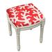 Rosecliff Heights Colleton Solid Wood Vanity Stool Linen/Wood/Upholste in Red | 19 H x 16 W x 15 D in | Wayfair ROHE6457 42834613