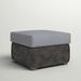 Wade Logan® Ayomikun Ottoman w/ Cushion Wicker/Rattan in Gray | 18 H x 28 W x 28 D in | Outdoor Furniture | Wayfair