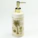 Bay Isle Home™ Shelborne Palm Lotion & Soap Dispenser Ceramic in Green/White/Yellow | 5.75 H x 2.32 W x 2.32 D in | Wayfair