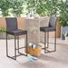 Latitude Run® Gailyn 30" Patio Bar Stool Metal in Black/Brown | 43.75 H x 16.75 W x 20 D in | Wayfair 4F74968AAB0B48AAB091801EEA8D1C0A