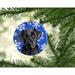 The Holiday Aisle® Labrador Winter Snowflakes Holiday Hanging Figurine Ornament Ceramic/Porcelain in Black/Blue | 3 H x 3 W x 0.25 D in | Wayfair