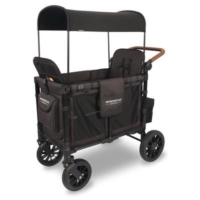 Wonderfold W2 Luxe Multifunctional Double (2 seater) Stroller Wagon - Volcanic Black