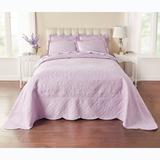 Lily Damask Embossed Bedspread by BrylaneHome in Lilac (Size TWIN)