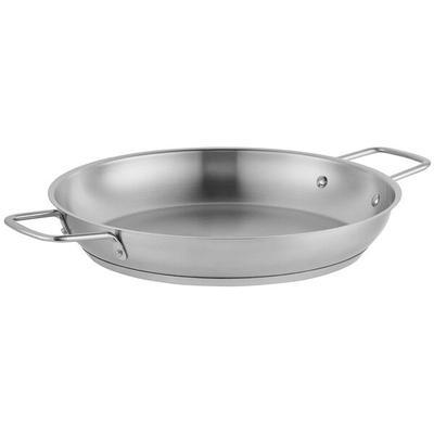 Vigor SS1 Series 12" Stainless Steel Fry Pan with Aluminum-Clad Bottom and Dual Handles