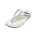 Extra Wide Width Women's The Sporty Thong Sandal by Comfortview in Silver (Size 8 WW)