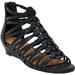 Extra Wide Width Women's The Helen Sandal by Comfortview in Black (Size 9 1/2 WW)