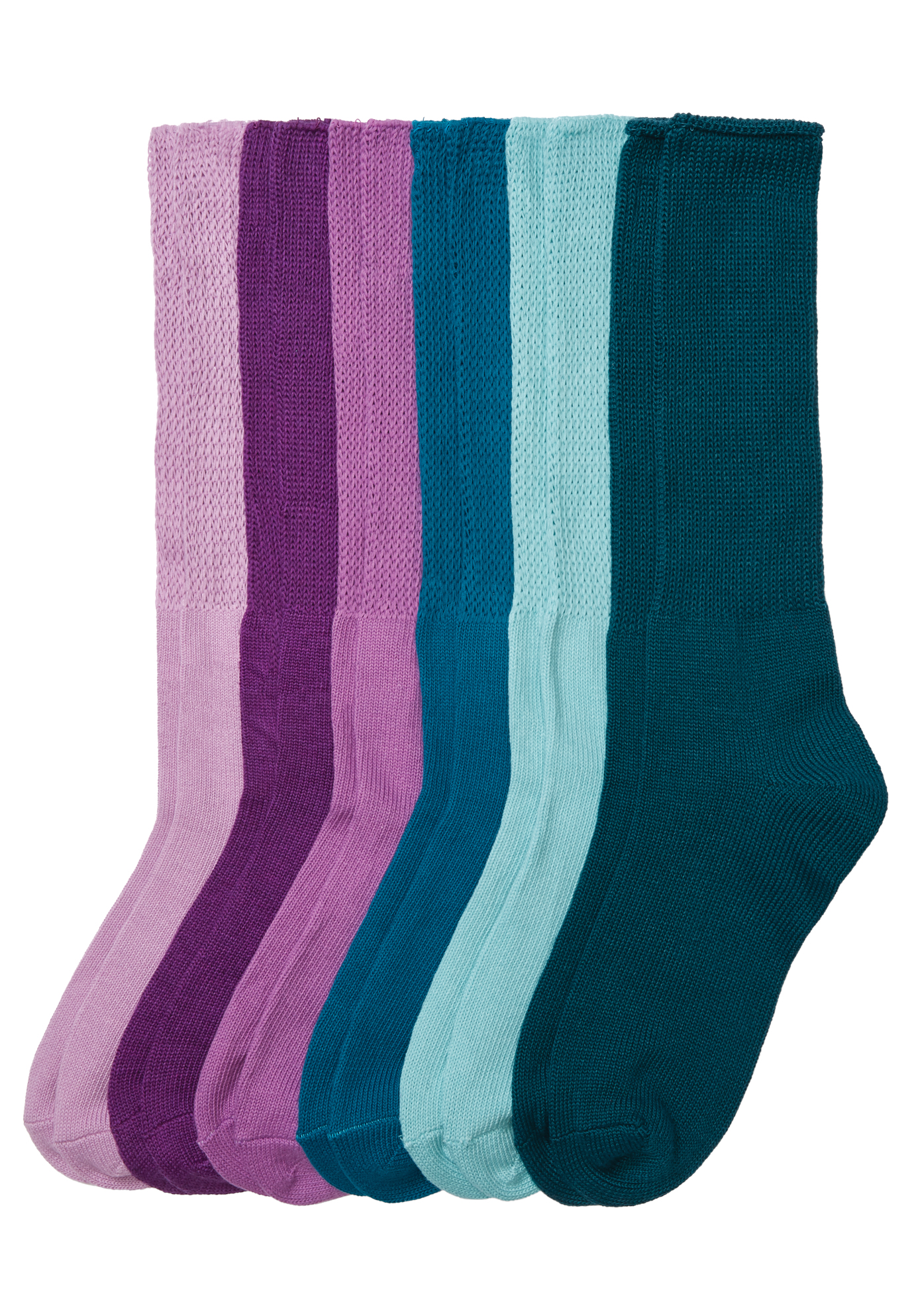 Plus Size Women's 6-Pack Rib Knit Socks by Comfort Choice in Jewel Tone Pack (Size 2X)