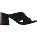 Women's Suede Block Heel Sandal by ellos in Black (Size 9 M)