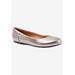 Wide Width Women's Sonoma Ballerina Flat by SoftWalk in Platinum (Size 9 1/2 W)