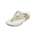 Wide Width Women's The Sporty Thong Sandal by Comfortview in Gold (Size 9 W)