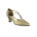 Extra Wide Width Women's Moonlight Pumps by Easy Street® in Gold Satin (Size 7 1/2 WW)